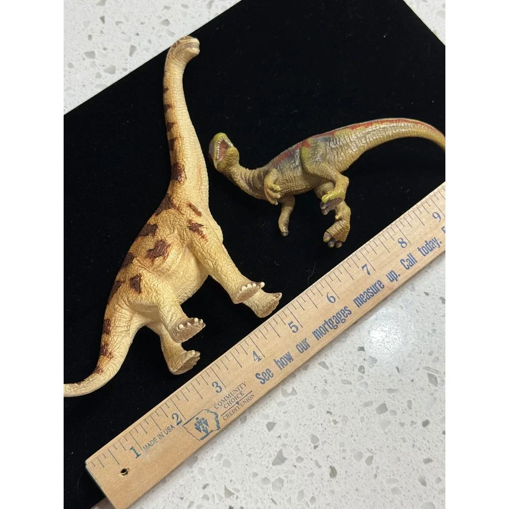 Schleich Dinosaur Figures Tan Green Brachiosaurus Dilophosaurus 2002/2003